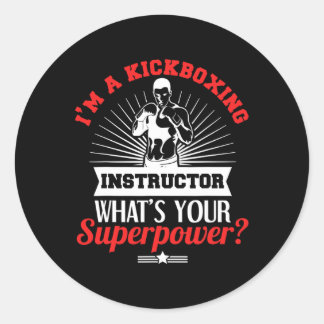 Adesivo Redondo Kickboxing Instructor Kickboxer Job Title