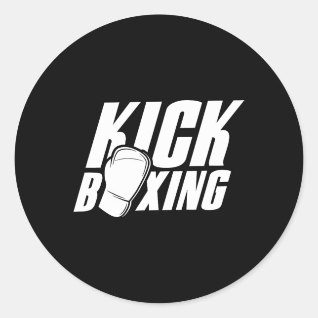 Adesivo Redondo Kickboxing Kickboxer Kickbox Kick Boxing Martial A (Frente)