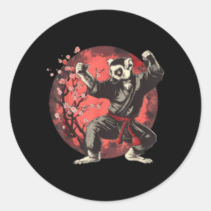 Adesivo Redondo Kickboxing Lêmure Artes Marciais Caratê Jiu-Jitsu