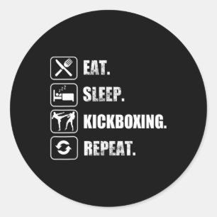 Adesivo Redondo Kickboxing Muay Thai Artes Marciais Tigre Sak Yant