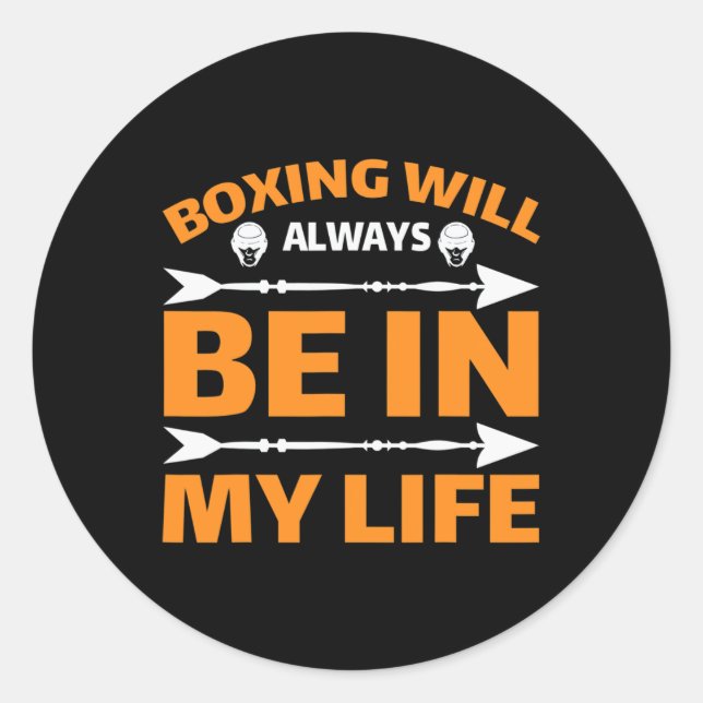 Adesivo Redondo Kickboxing Muay Thai Boxe  (Frente)
