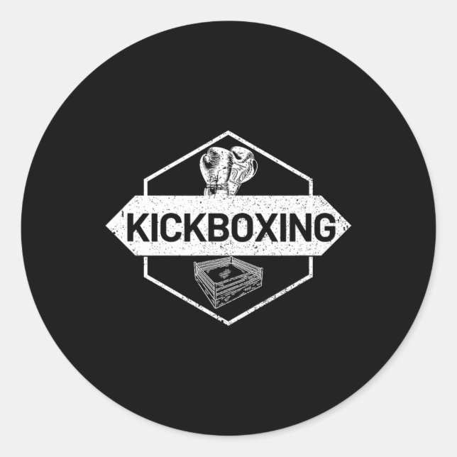 Adesivo Redondo Kickboxing no Ringue  (Frente)