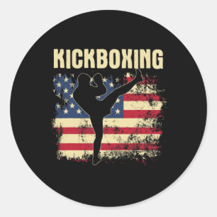 Adesivo Redondo Kickboxing - Treinador de Artes Marciais Mistas Ki