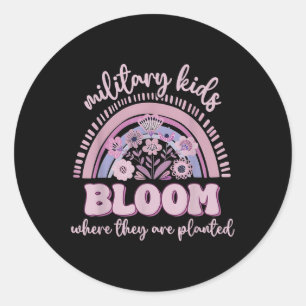Adesivo Redondo Kid Dandelion Bloom Militar Onde Eles Plantaram