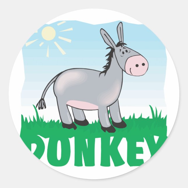 Adesivo Redondo Kid Friendly Donkey (Frente)