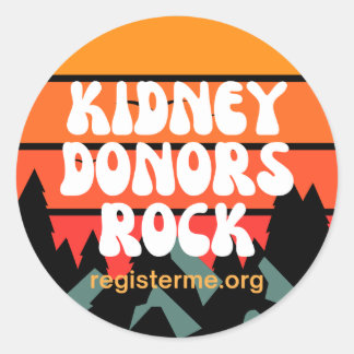 Adesivo Redondo Kidney Donors Rock Donor Awareness