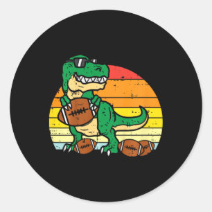 Adesivo Redondo Kids American Football Trex Retro Dinossaur Boys K