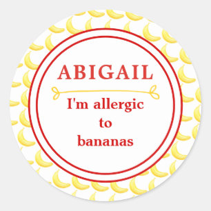 Adesivo Redondo Kids Banana Allergy Alert Classer Round Sticker
