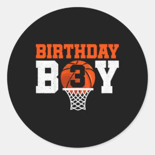 Adesivo Redondo Kids Bysketbyll Player 3 anos Menino Bysketbyll