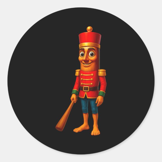 Adesivo Redondo Kids Christmas Pajama Tung Sahur Nutcracker Brainr (Frente)