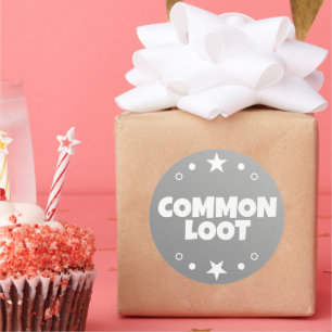 Adesivo Redondo Kids de Jogadores de Loot Comuns Slogan de Texto d