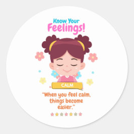 Adesivo Redondo Kids Emotion Featuring Calm