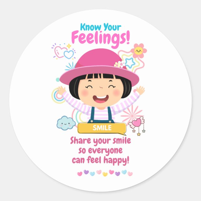 Adesivo Redondo Kids Emotion Featuring Happy (Frente)