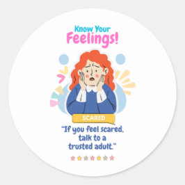 Adesivo Redondo Kids Emotion Featuring Scared