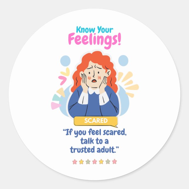 Adesivo Redondo Kids Emotion Featuring Scared (Frente)
