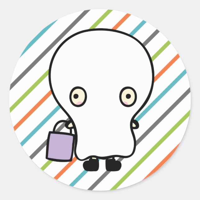 Adesivo Redondo Kids Halloween Convite de festas Sticker (Frente)