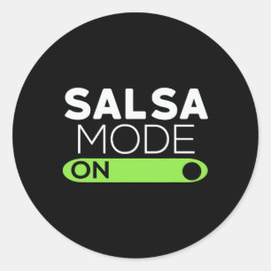 Adesivo Redondo Kids Salsa Mode On Shirt - Engraçado Shirt 6 B