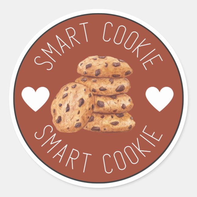 Adesivo Redondo Kids Smart Cookie Motivational Zazzle (Frente)