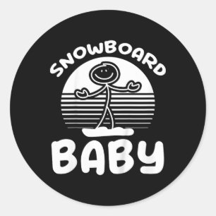 Adesivo Redondo Kids Snowboard Ba