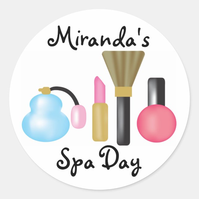 Adesivo Redondo Kids Spa Party Stickers (Frente)