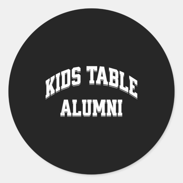 Adesivo Redondo Kids Table Alumni Funny Thanksgiving Novelty Humor (Frente)