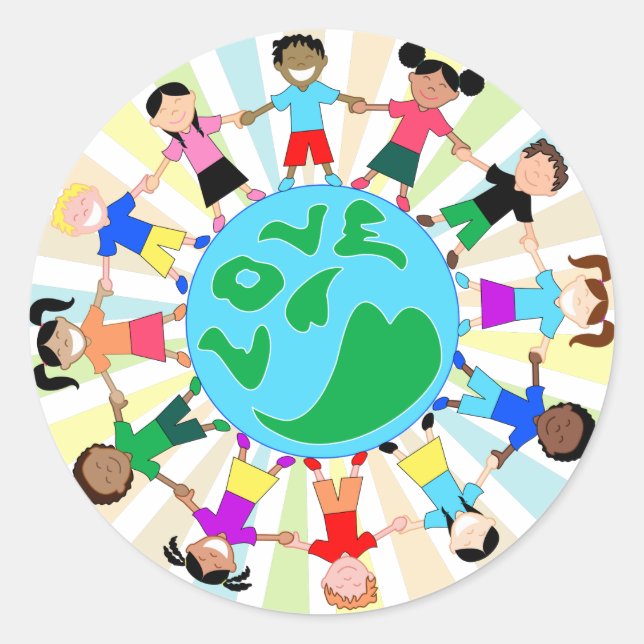 Adesivo Redondo KidsLoveGlobe (Frente)