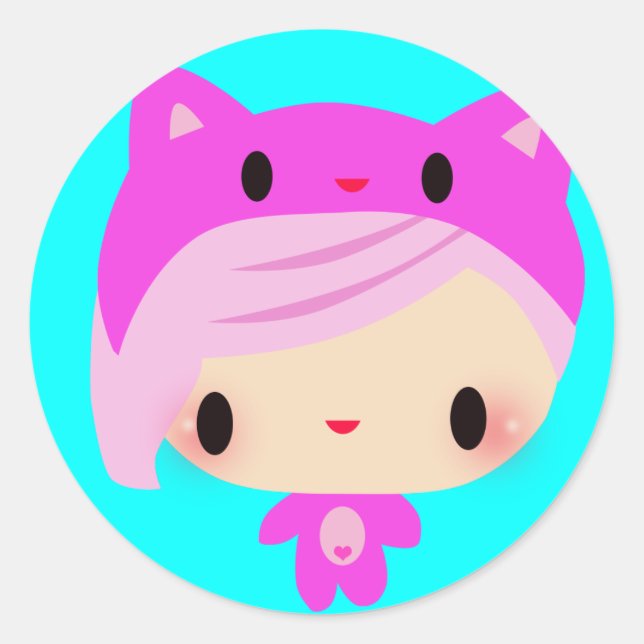 Adesivo Redondo Kiki-Chan (Frente)