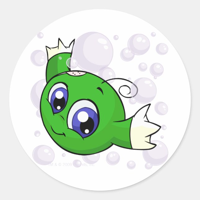 Adesivo Redondo Kiko verde nadando através do lago Kiko (Frente)
