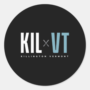 Adesivo Redondo Killington Vermont Graphic Ski