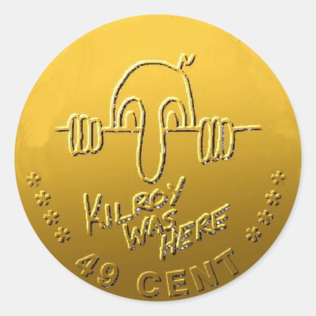 Adesivo Redondo Kilroy Estava Aqui (Frente)