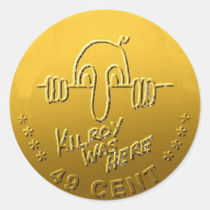 Adesivo Redondo Kilroy Estava Aqui