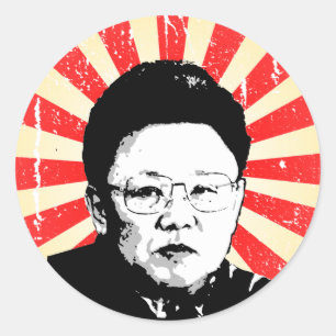 Adesivo Redondo Kim Jong Il
