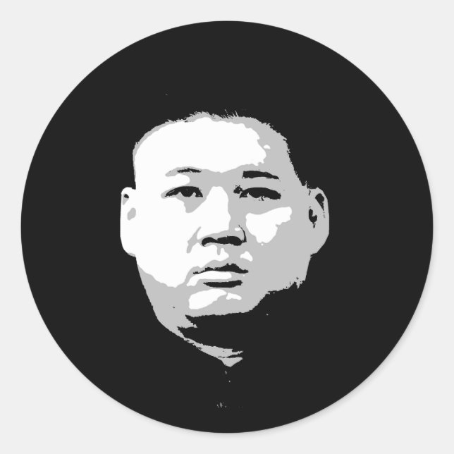 Adesivo Redondo Kim Jong Un (Frente)