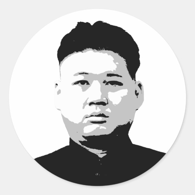 Adesivo Redondo Kim Jong Un (Frente)