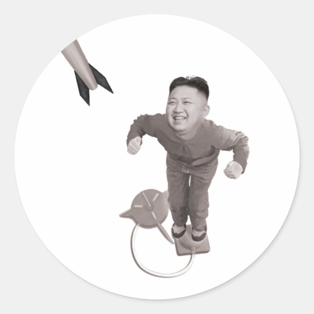 Adesivo Redondo Kim Jong Un - Rocket Man (Frente)