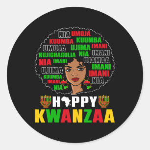 Adesivo Redondo Kinara Sete Princípios Afro-Americanos Kwanzaa A