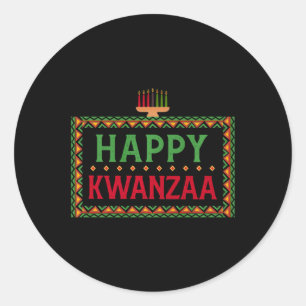 Adesivo Redondo Kinara Sete Velas Princípios De Kwanzaa Happy K