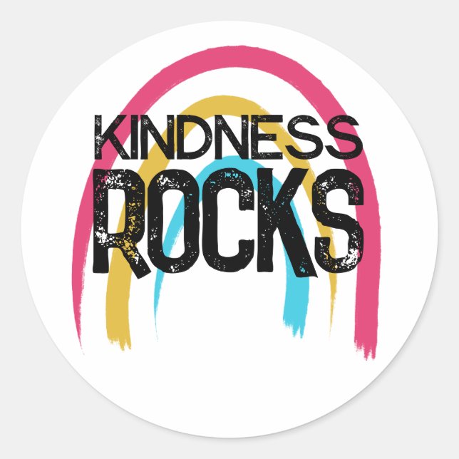 Adesivo Redondo Kindness Rocks Rainbow (Frente)