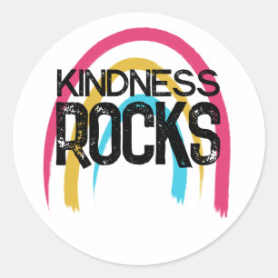 Adesivo Redondo Kindness Rocks Rainbow