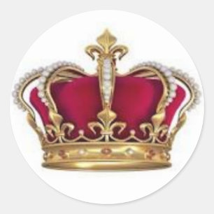 Adesivo Redondo King and Queen Crown Sticker