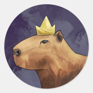 Adesivo Redondo King Capybara