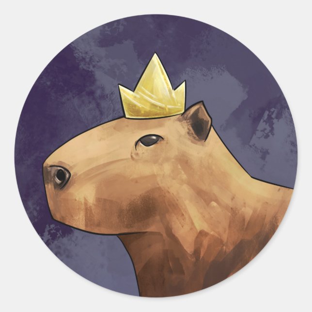 Adesivo Redondo King Capybara (Frente)