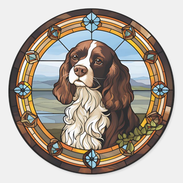 Adesivo Redondo King Charles Cavalier Stickers (Frente)
