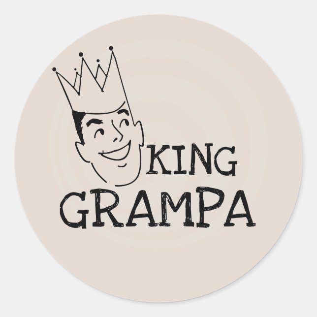 Adesivo Redondo King Grampa T-shirts e presentes (Frente)