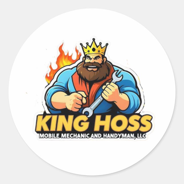 Adesivo Redondo King Hoss Sticker (Frente)