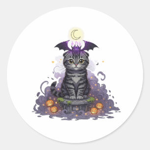 Adesivo Redondo King of Cute Spooky Night - Royal Scottish Fold