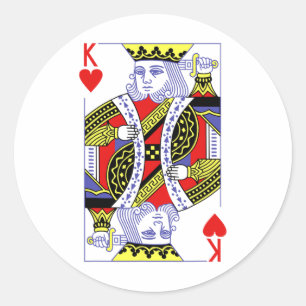 Adesivo Redondo King Of Hearts Royal Flush Costume Halloween Playi