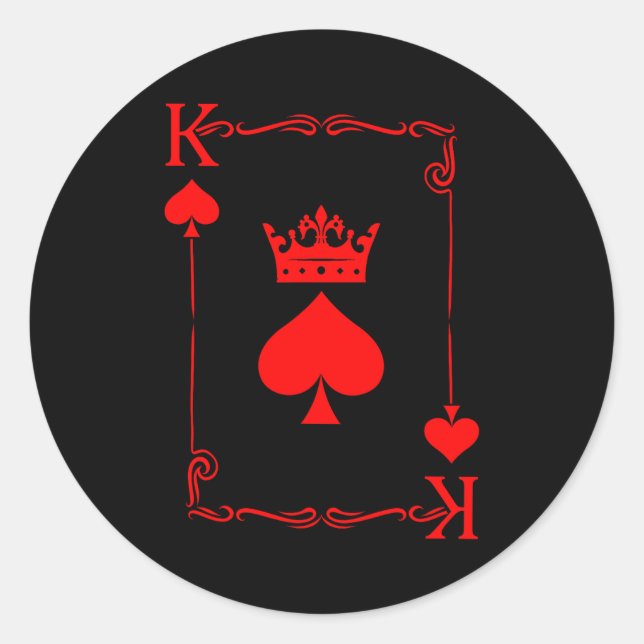 Adesivo Redondo King Of Spade Game Black History Playing Card Men  (Frente)