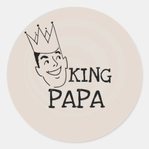 Adesivo Redondo King Papa T-shirts e presentes