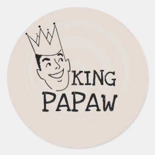 Adesivo Redondo King Papaw T-shirts e presentes